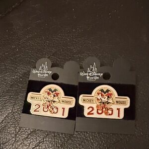 VTG Disney Mickey Mouse 2001 Collectible Pins - Set of 2